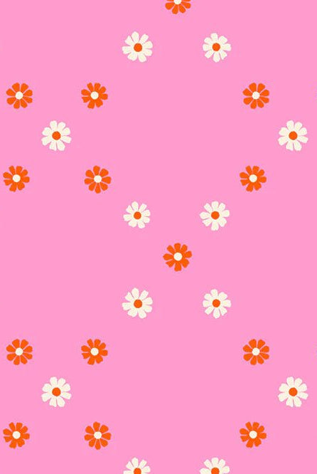 Best Day Ever Diamond Flowers in Flamingo by Melody Miller for Ruby Star Society - 100% Cotton Fabric - RS0107 14 - Boho Fabrics - Quilting Cotton, Woven