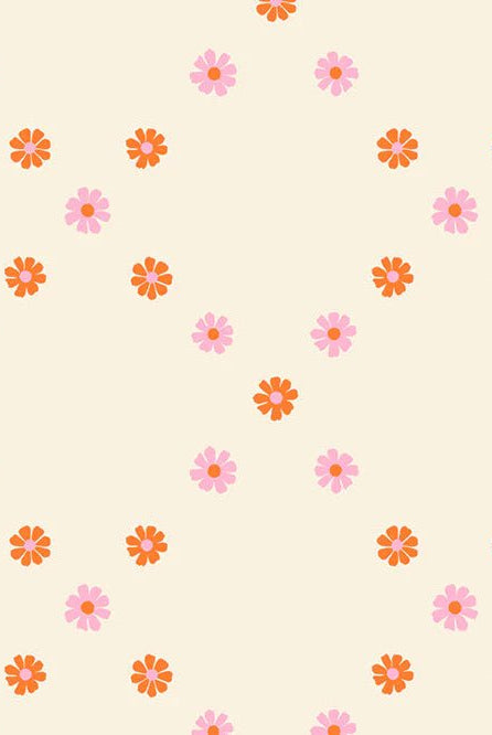 Best Day Ever Diamond Flowers in Posy Orange by Melody Miller for Ruby Star Society - 100% Cotton Fabric - RS0107 12 - Boho Fabrics - Quilting Cotton, Woven