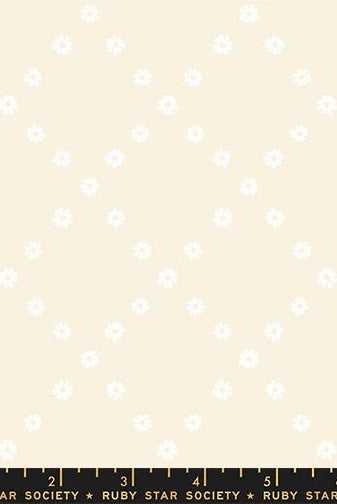 Best Day Ever Diamond Flowers in White On Natural by Melody Miller for Ruby Star Society - 100% Cotton Fabric - RS0107 11 - Boho Fabrics - Quilting Cotton, Woven