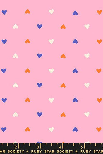 Best Day Ever Hearts in Posy by Melody Miller for Ruby Star Society - 100% Cotton Fabric - RS0091 19 - Boho Fabrics - Quilting Cotton, Woven
