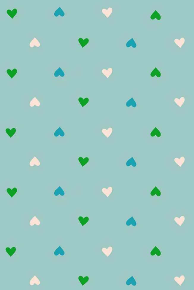 Best Day Ever Hearts in Turquoise by Melody Miller for Ruby Star Society - 100% Cotton Fabric - RS0091 20 - Boho Fabrics - Quilting Cotton, Woven