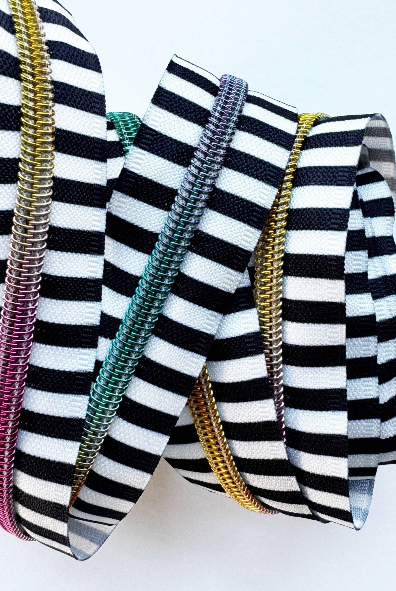 Big Stripe Zipper Tape 5 Nylon Zipper 3 Yards - Boho Fabrics - Zippers