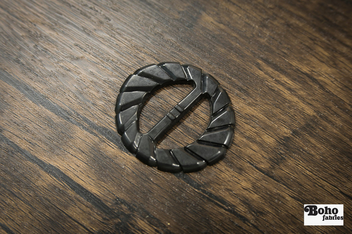 Black Dahlia – 1930s Art Deco Casein Belt & Scarf Slide Buckle - Boho Fabrics - Buckles & Slides