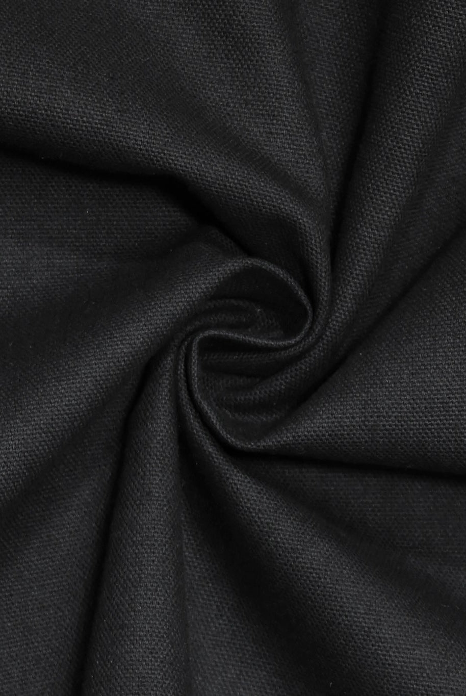 Black, Deadstock Cotton Duck Canvas Woven Fabric - Boho Fabrics - Canvas Fabric