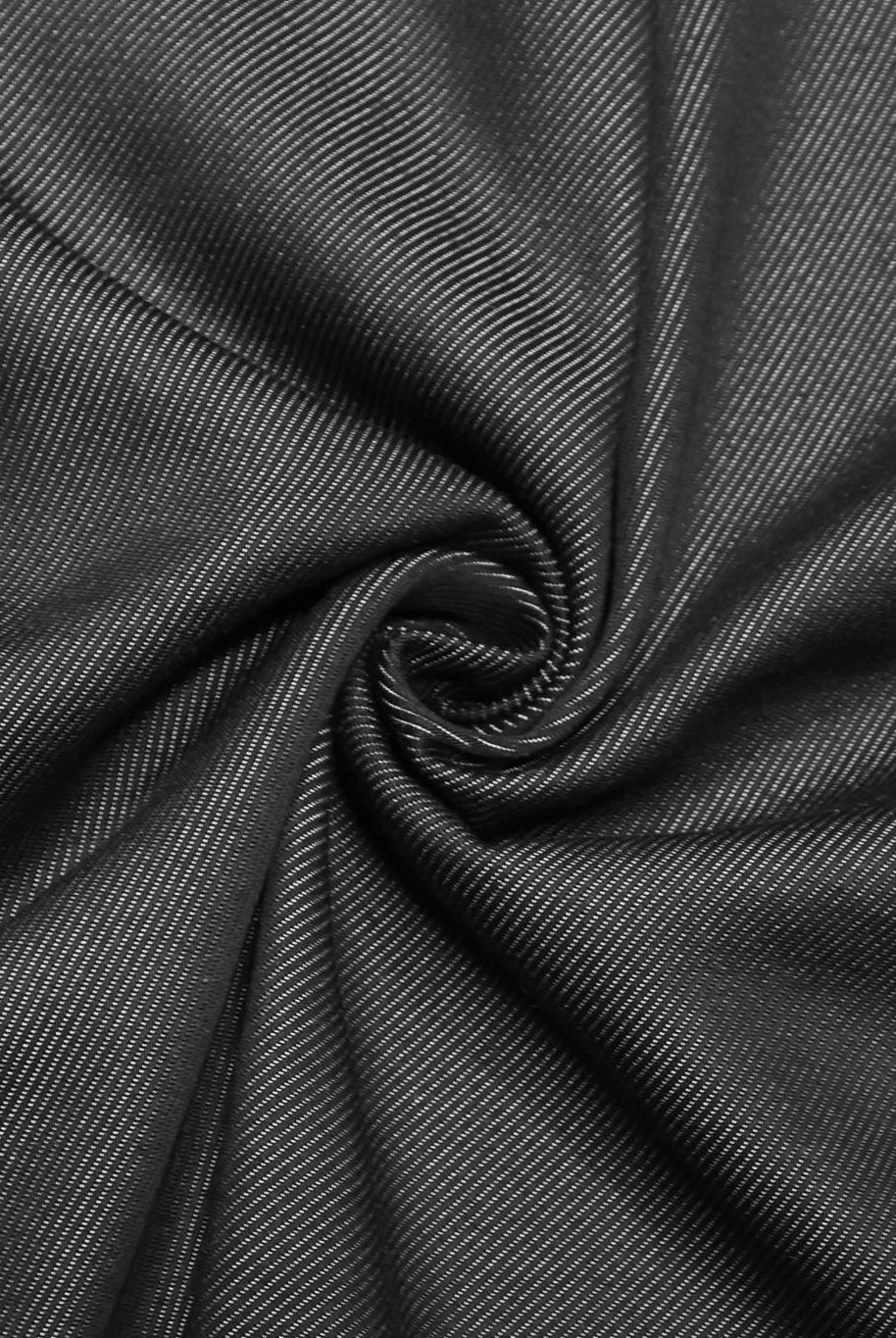 Black Denim Cotton Twill Woven Fabric - Boho Fabrics - Twill, Woven