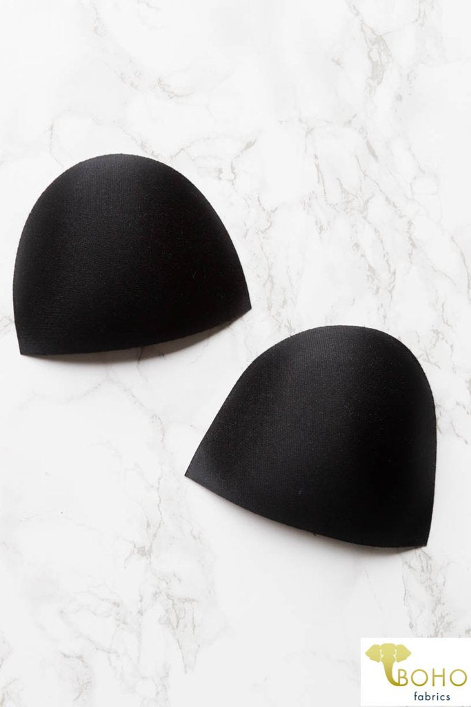 Black Foam Lining Cups (Sold by Pair). Sizes 8-22. #SBCUP - Boho Fabrics