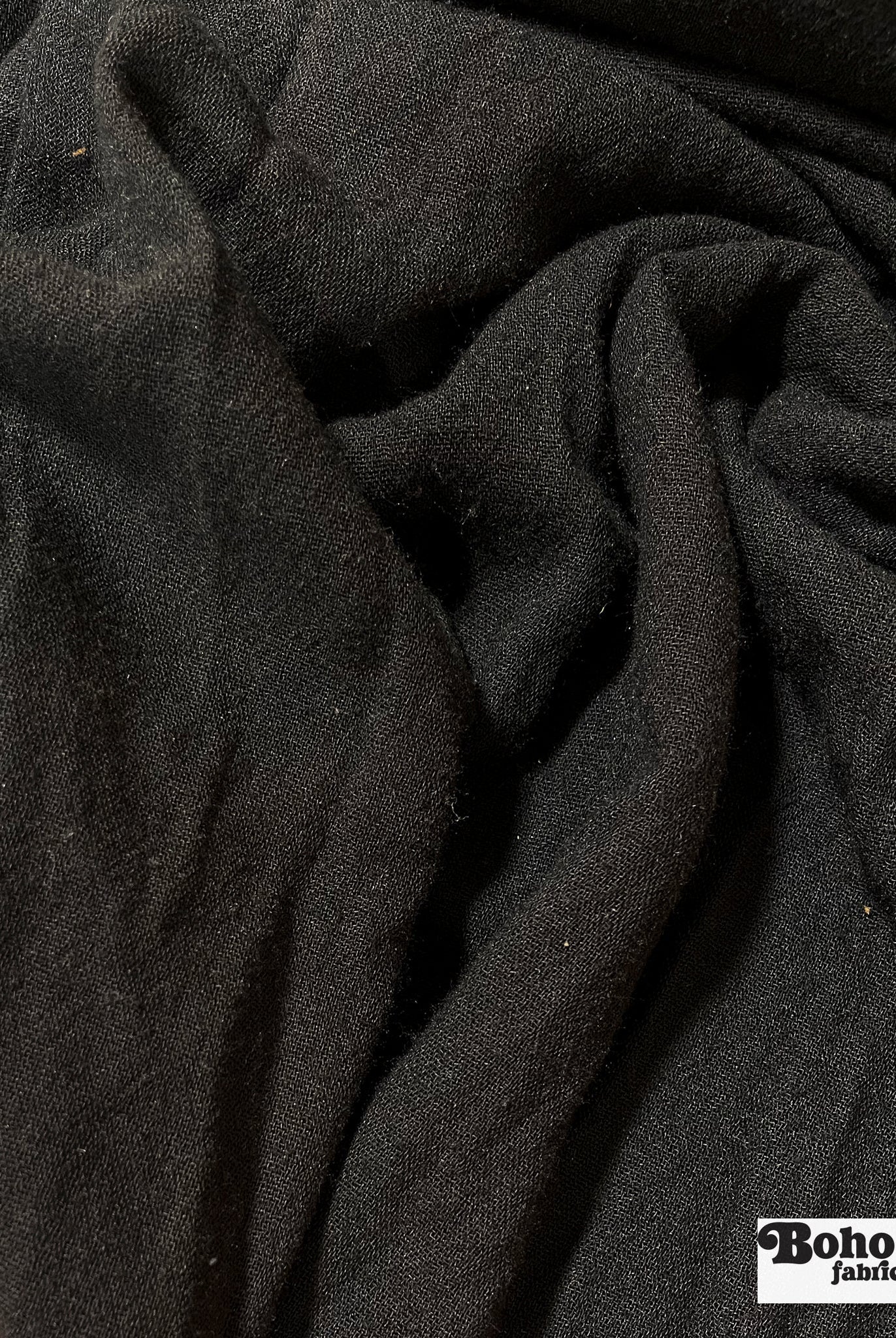 Black Gauze, Woven Fabric - Boho Fabrics -