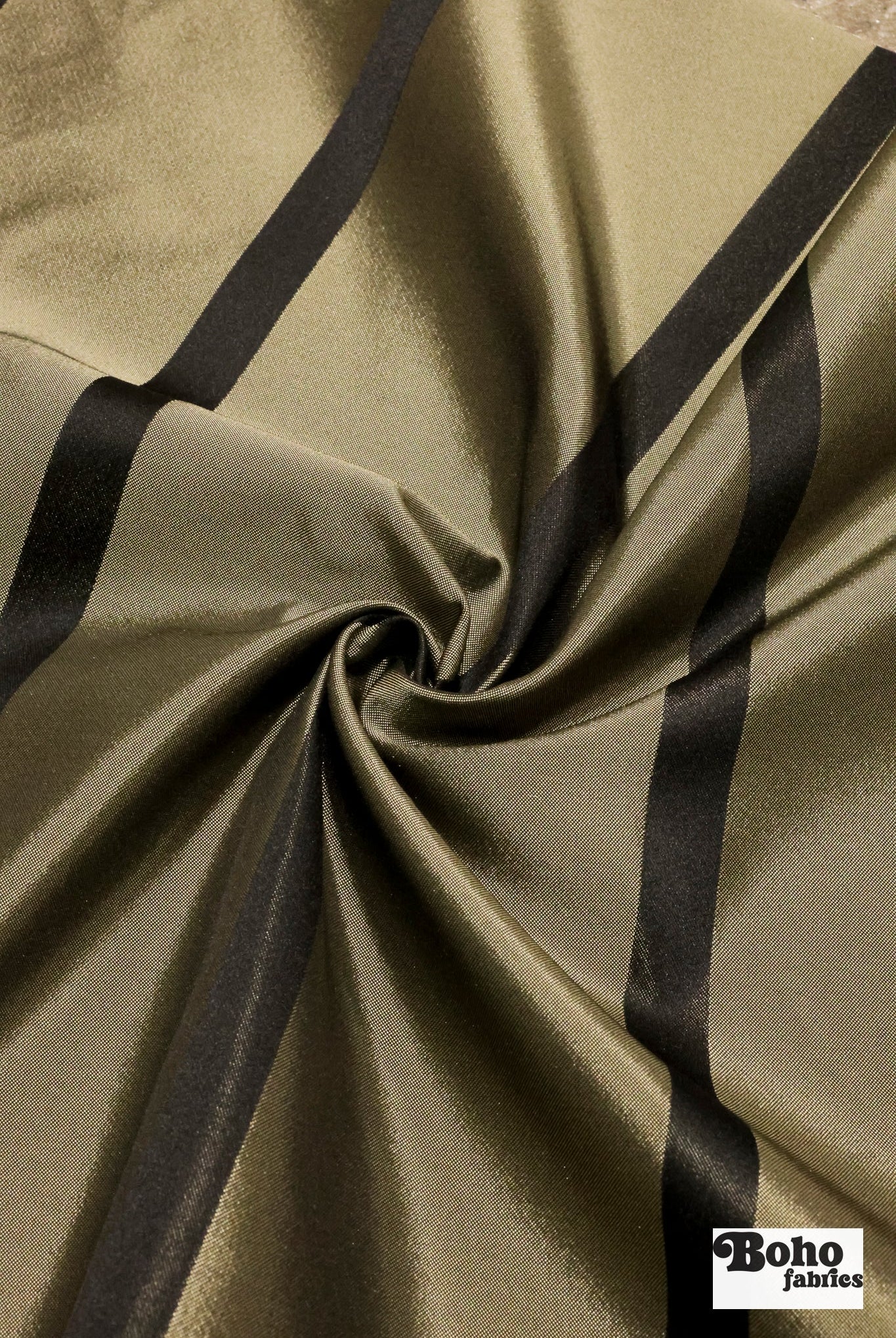 Black & Gold Stripe Jacquard Woven Fabric - Boho Fabrics - Jacquard, Woven