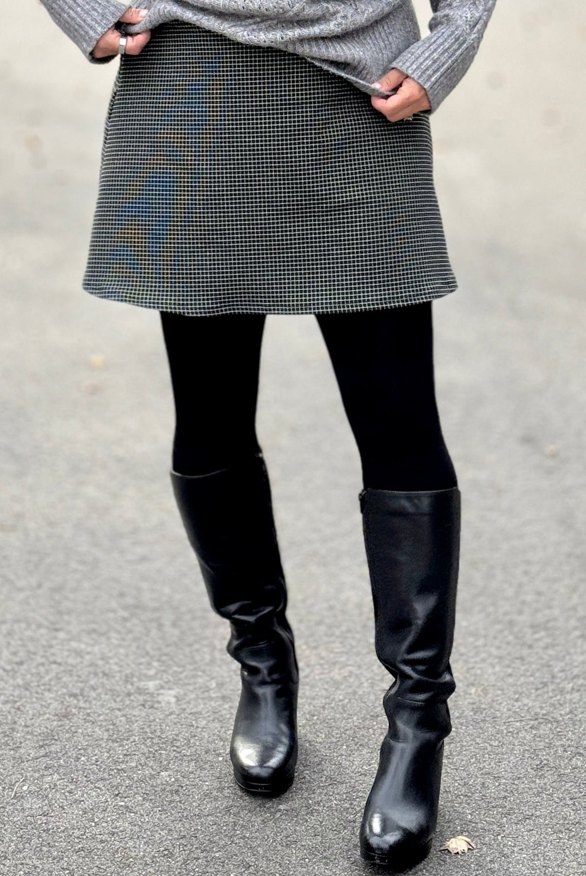 Black Grid, Stretch Woven - Boho Fabrics - Stretch Woven