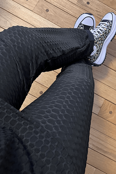 Black Honeycomb, Athletic Knit Fabric - Boho Fabrics - Athletic Knit Fabric