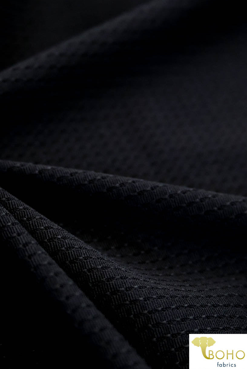 Black Laser Cut Athletic Mesh. ATHSM-102-BLK - Boho Fabrics
