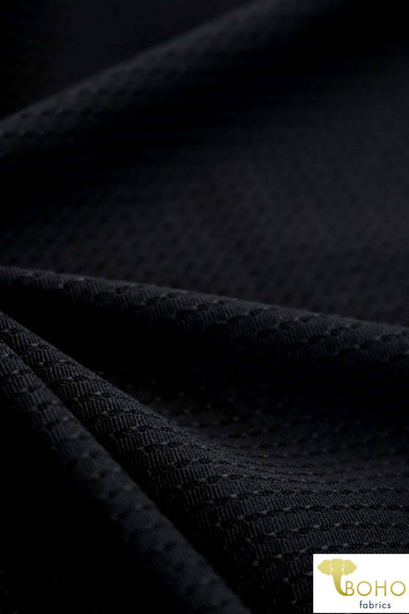 Black Laser Cut Athletic Mesh. ATHSM-102-BLK - Boho Fabrics