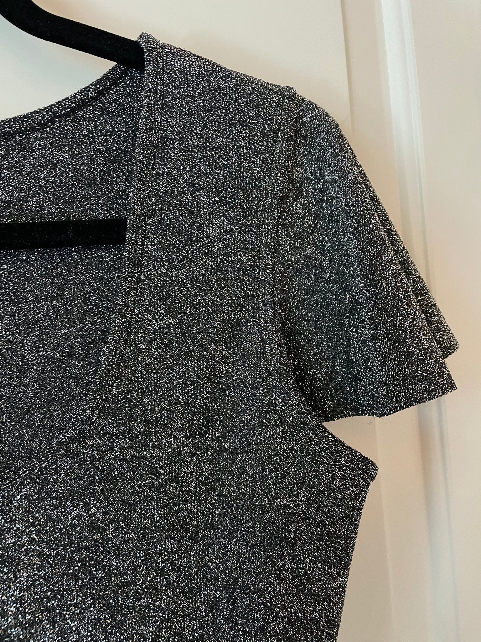 Black Metallic Lurex Knit, Special Occasion Fabrics - Boho Fabrics