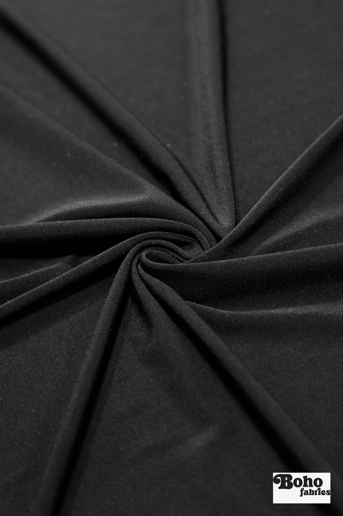Black, Nylon Jersey Knit Fabric - Boho Fabrics - Jersey Solid, Knit Fabric