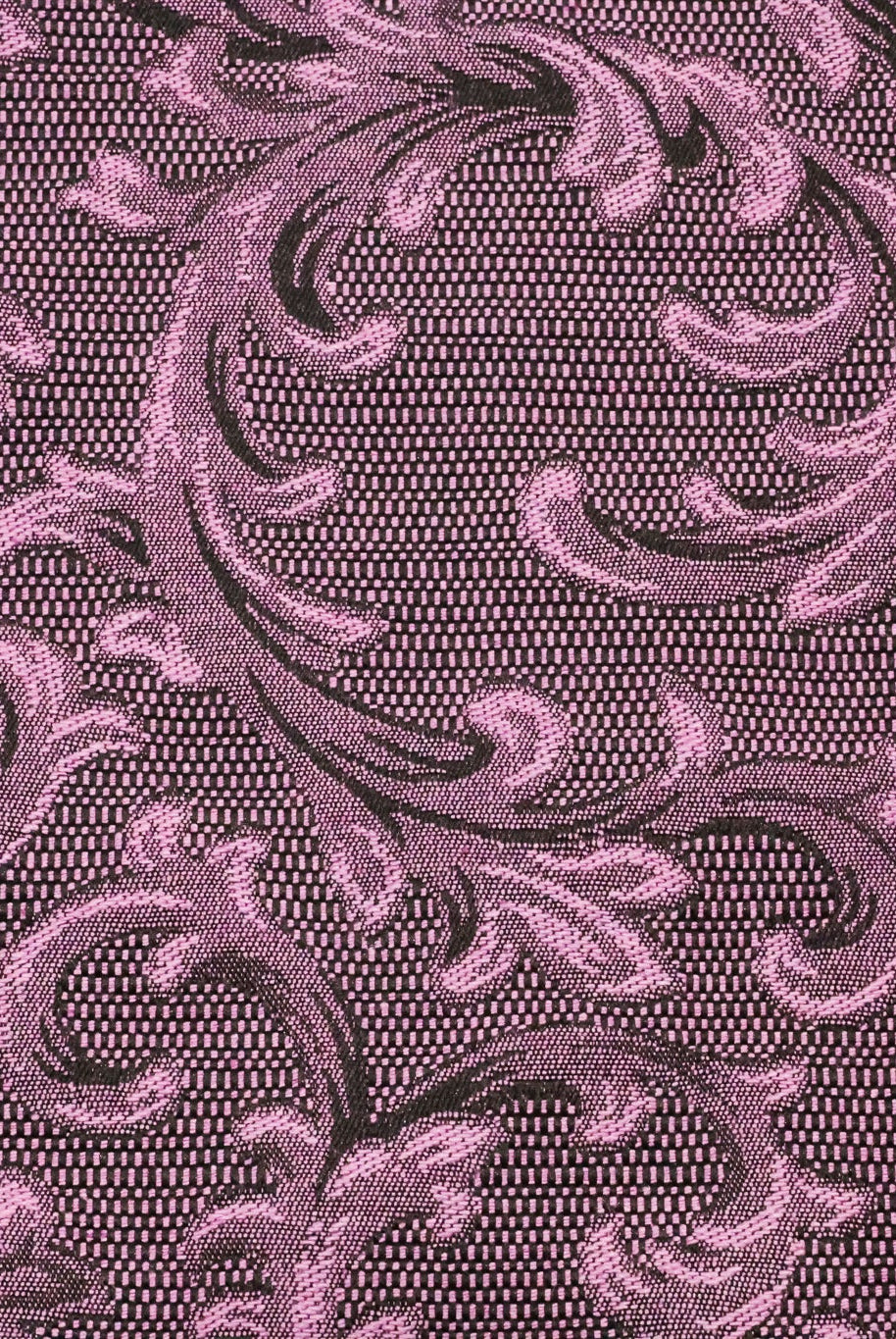 Black & Orchid Damask Jacquard Woven Fabric - Boho Fabrics - Jacquard, Woven