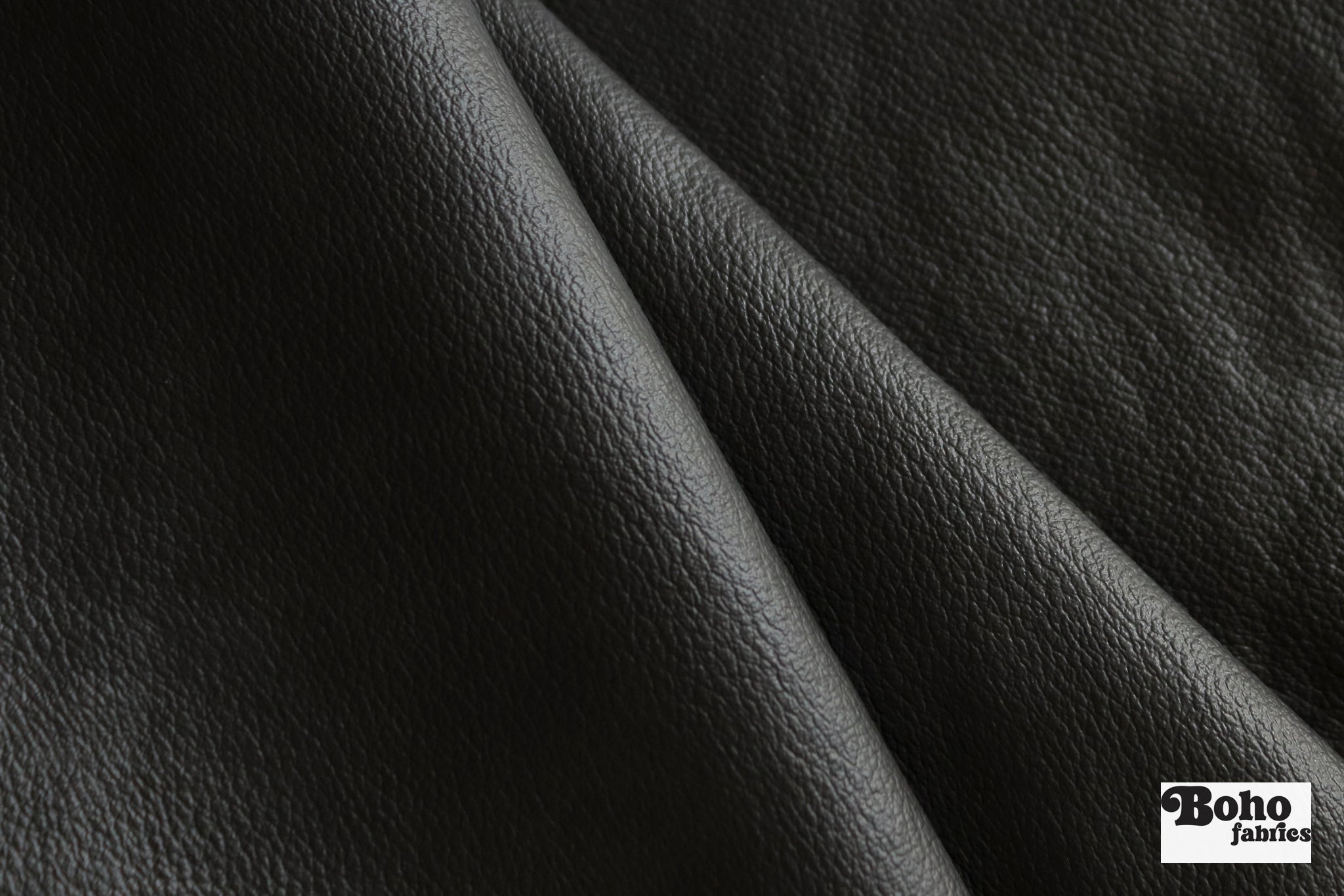 Black Pebble Faux Leather Upholstery Fabric - Boho Fabrics - Home Dec. & Upholstery Fabric
