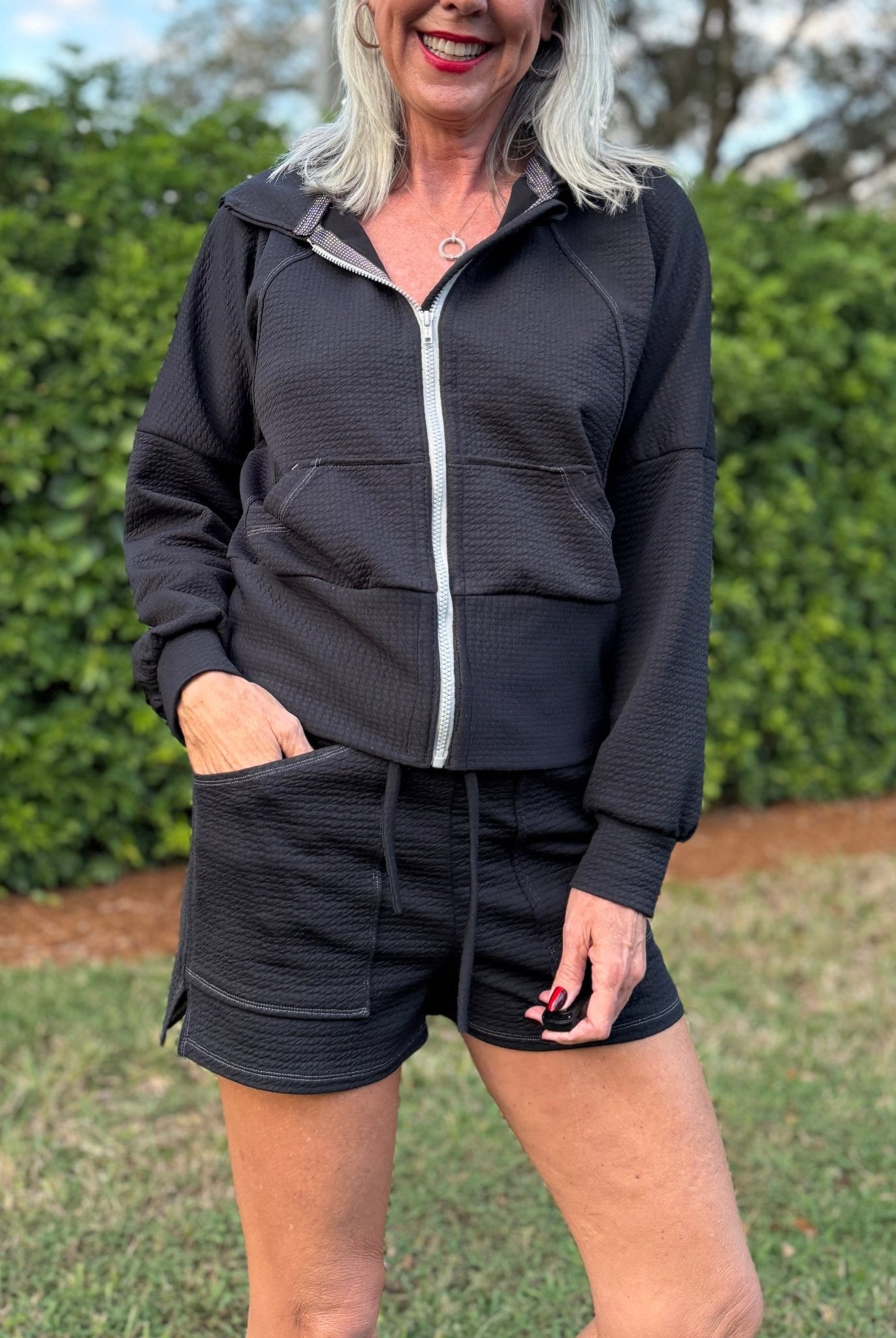 Black, Polartec Power Air. Insulating Performance Knit Fabric - Boho Fabrics - Performance Fabrics