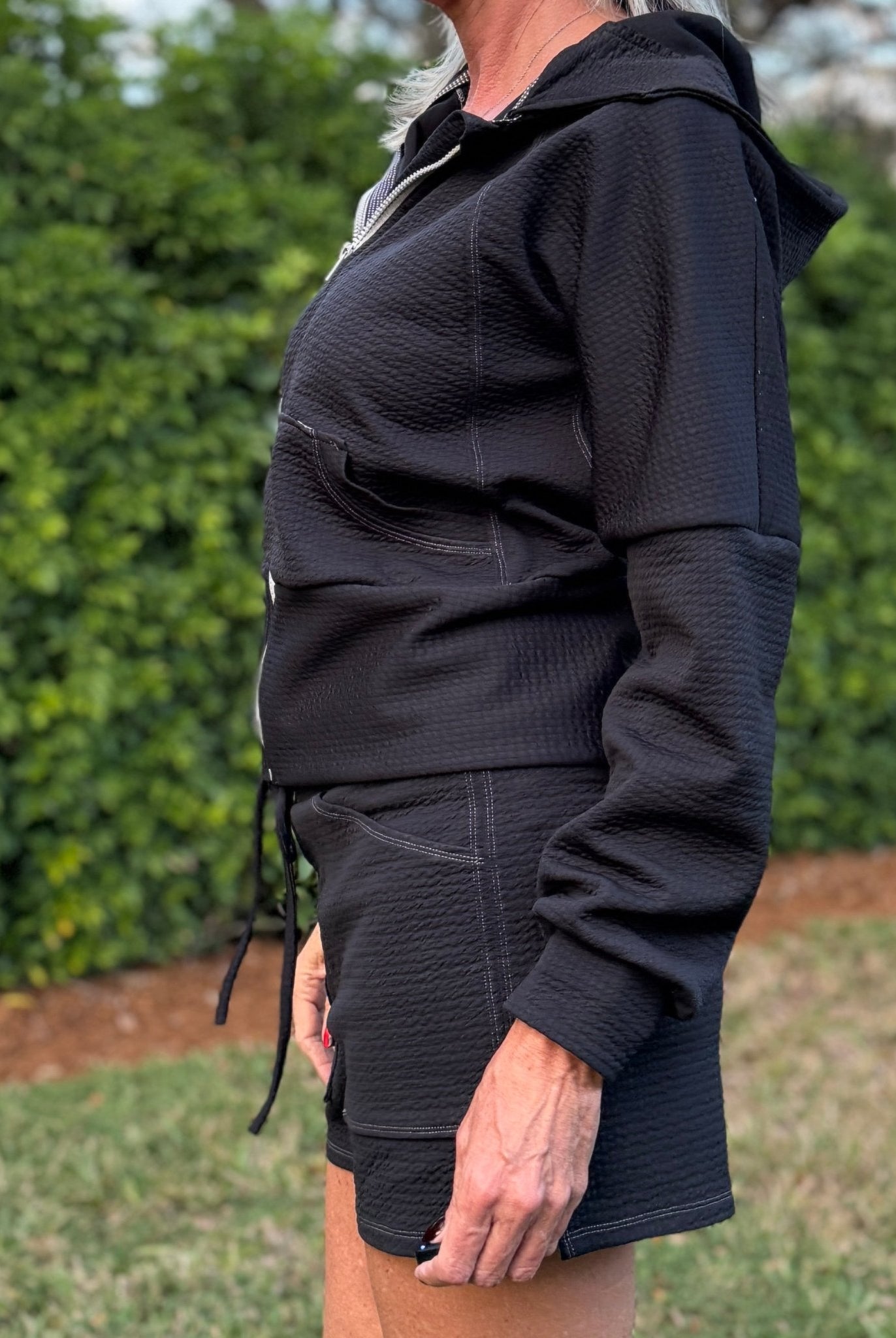 Black, Polartec Power Air. Insulating Performance Knit Fabric - Boho Fabrics - Performance Fabrics