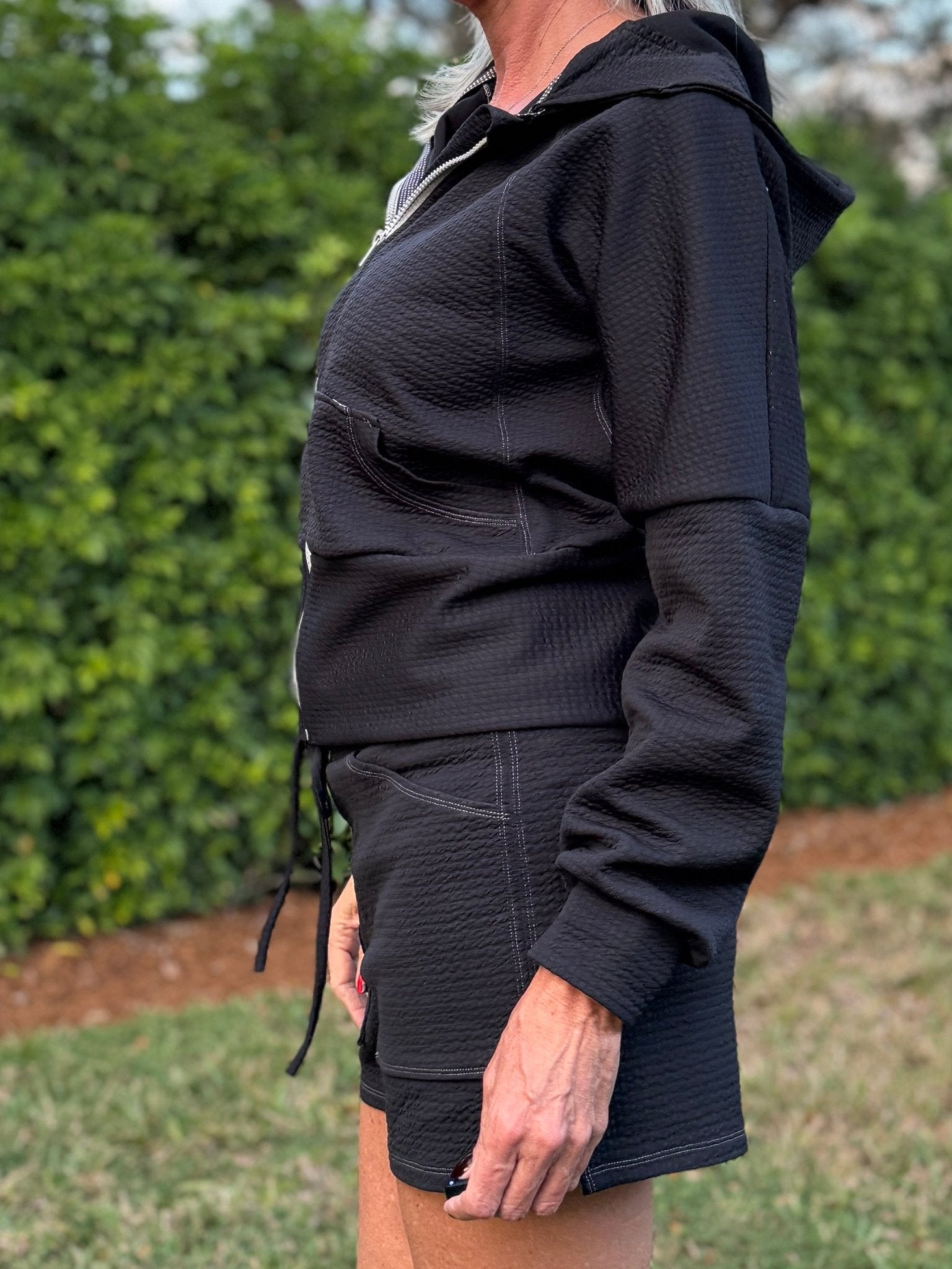 Black, Polartec Power Air. Insulating Performance Knit Fabric - Boho Fabrics - Performance Fabrics