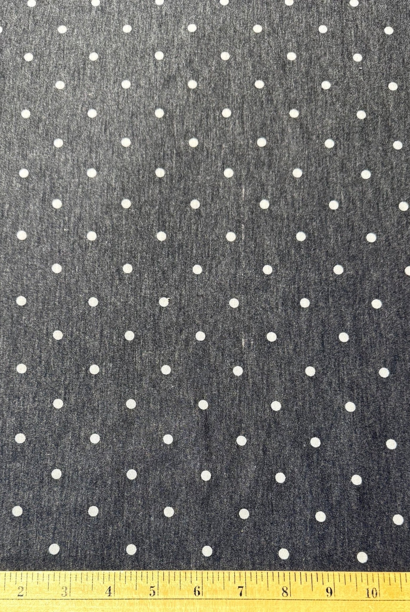 Black Polka Dots, French Terry Knit Fabric - Boho Fabrics - French Terry Prints, Knit Fabric