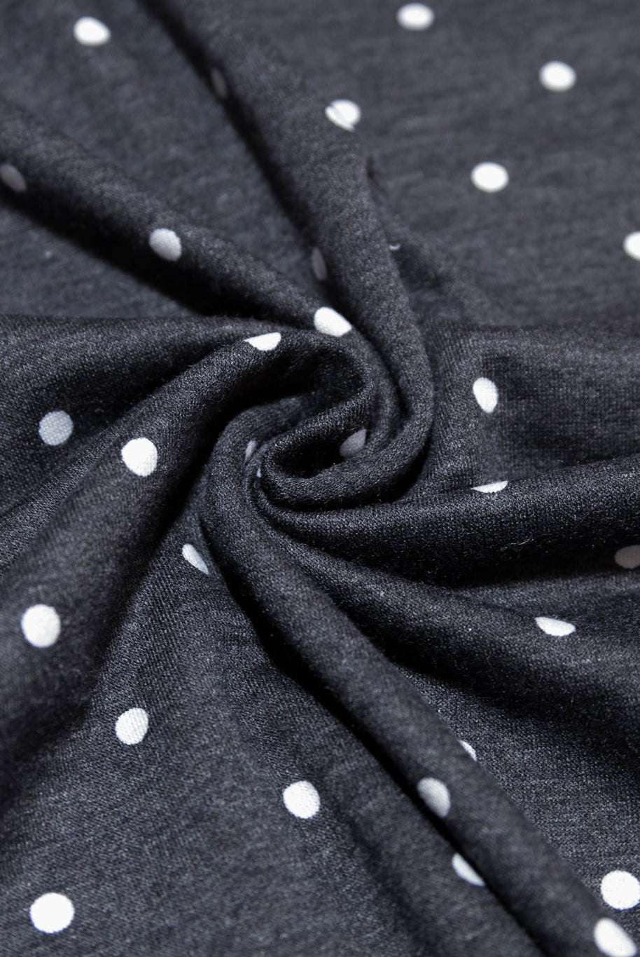 Black Polka Dots, French Terry Knit Fabric - Boho Fabrics - French Terry Prints, Knit Fabric