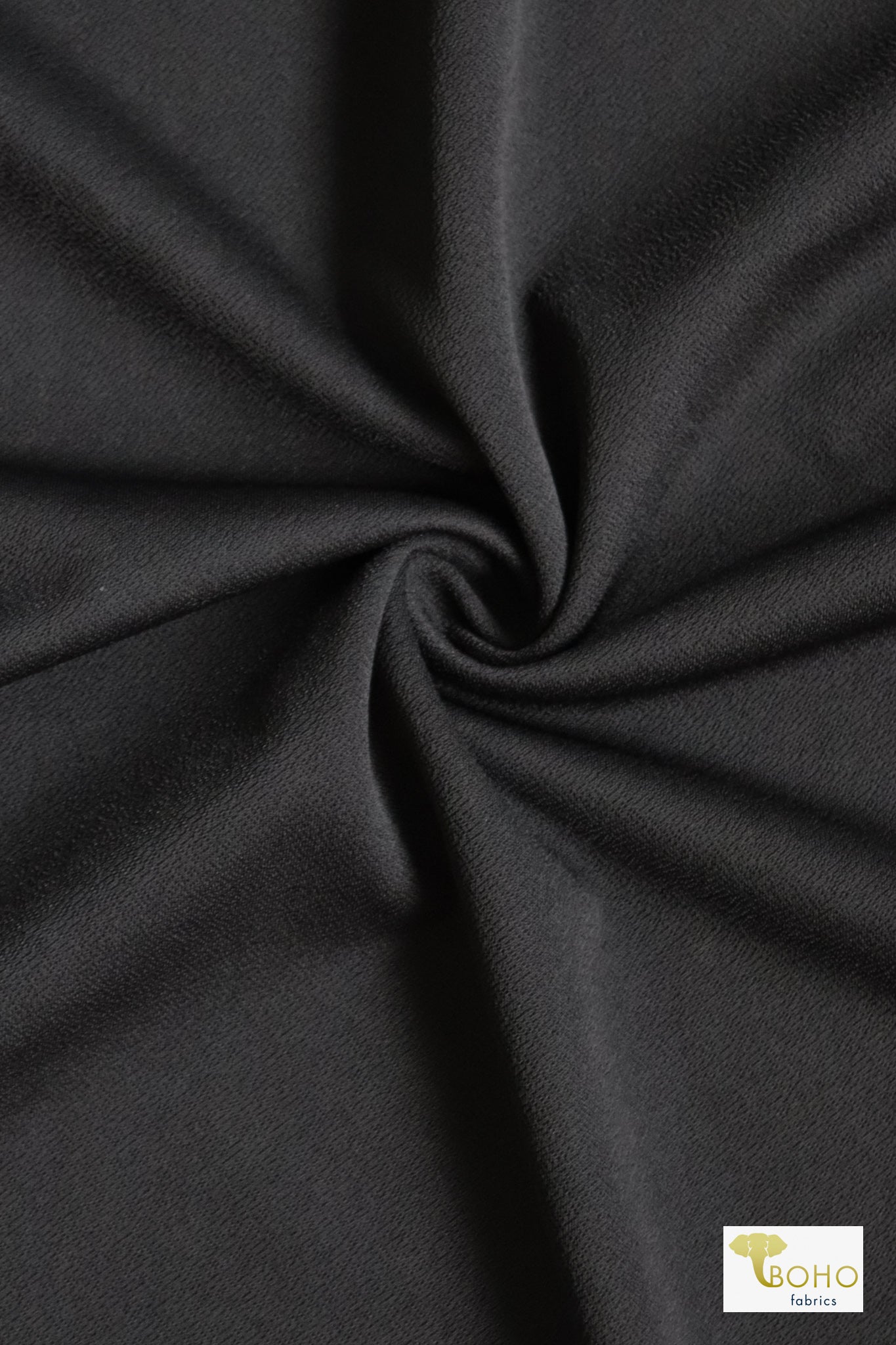 Black Scuba Crepe, Scuba Knit - Boho Fabrics
