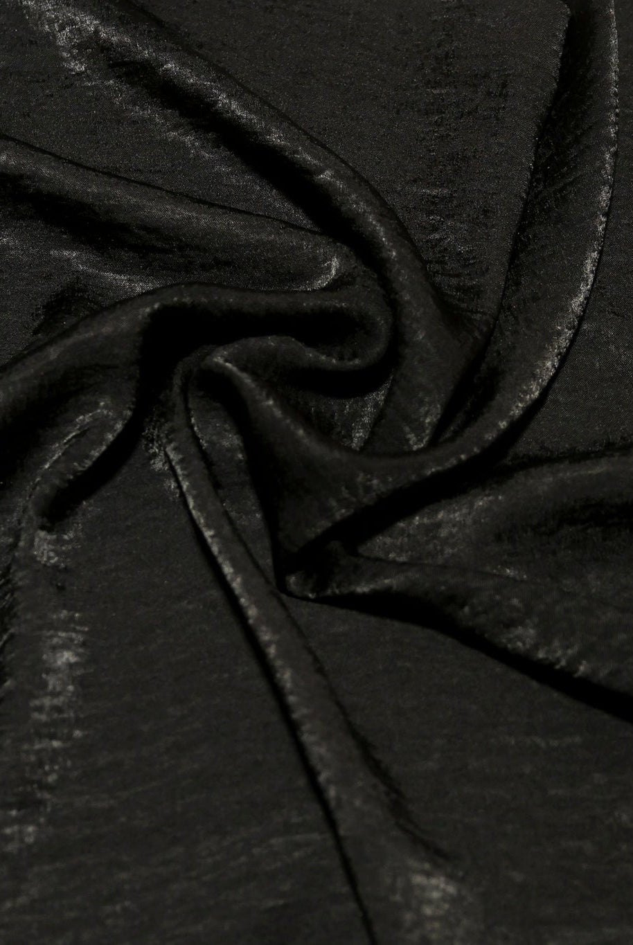 Black, Shiny Textured Satin Woven Fabric - Boho Fabrics - Woven, Fabric