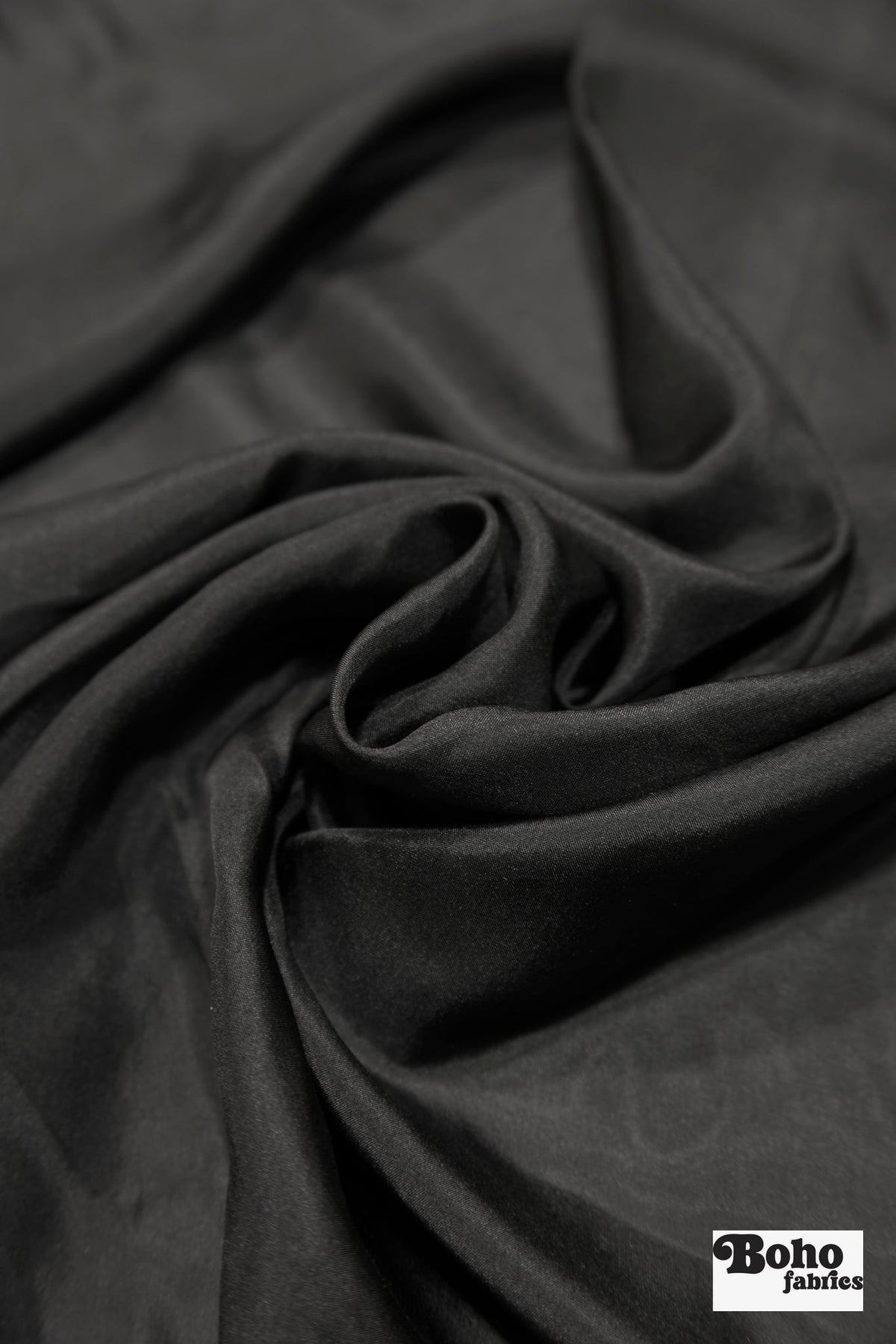 Black, Silk Lining Woven Fabric - Boho Fabrics - Lining