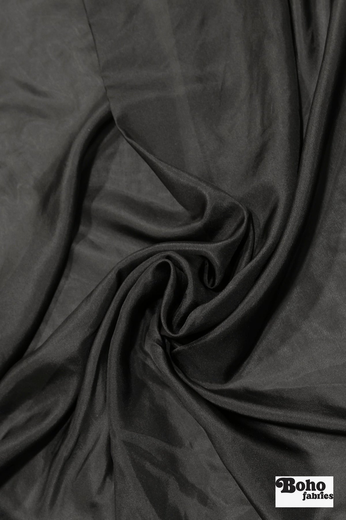 Black, Silk Lining Woven Fabric - Boho Fabrics - Lining