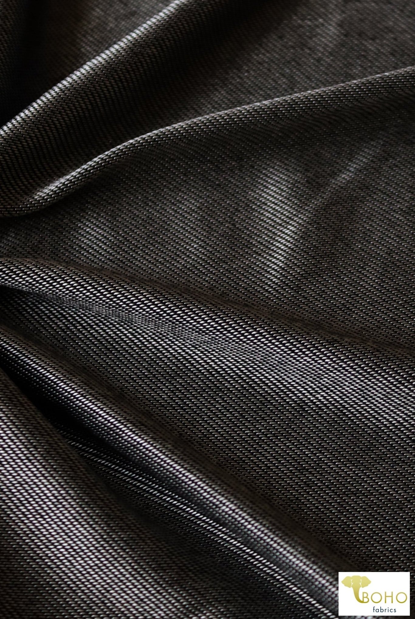 Black & Silver, Athletic Stretch Denim. ATH-135 - Boho Fabrics