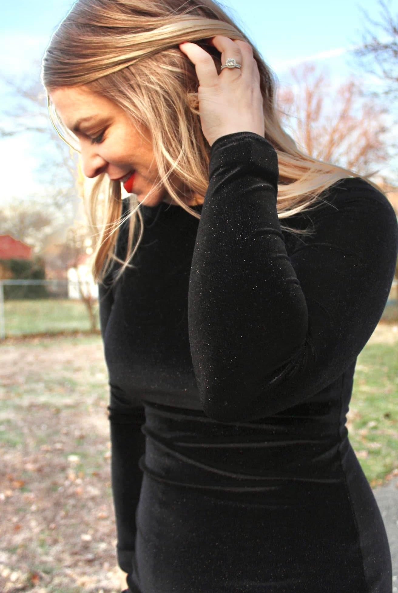 Black Sparkle Stretch Velvet, Stretch Velvet - Boho Fabrics
