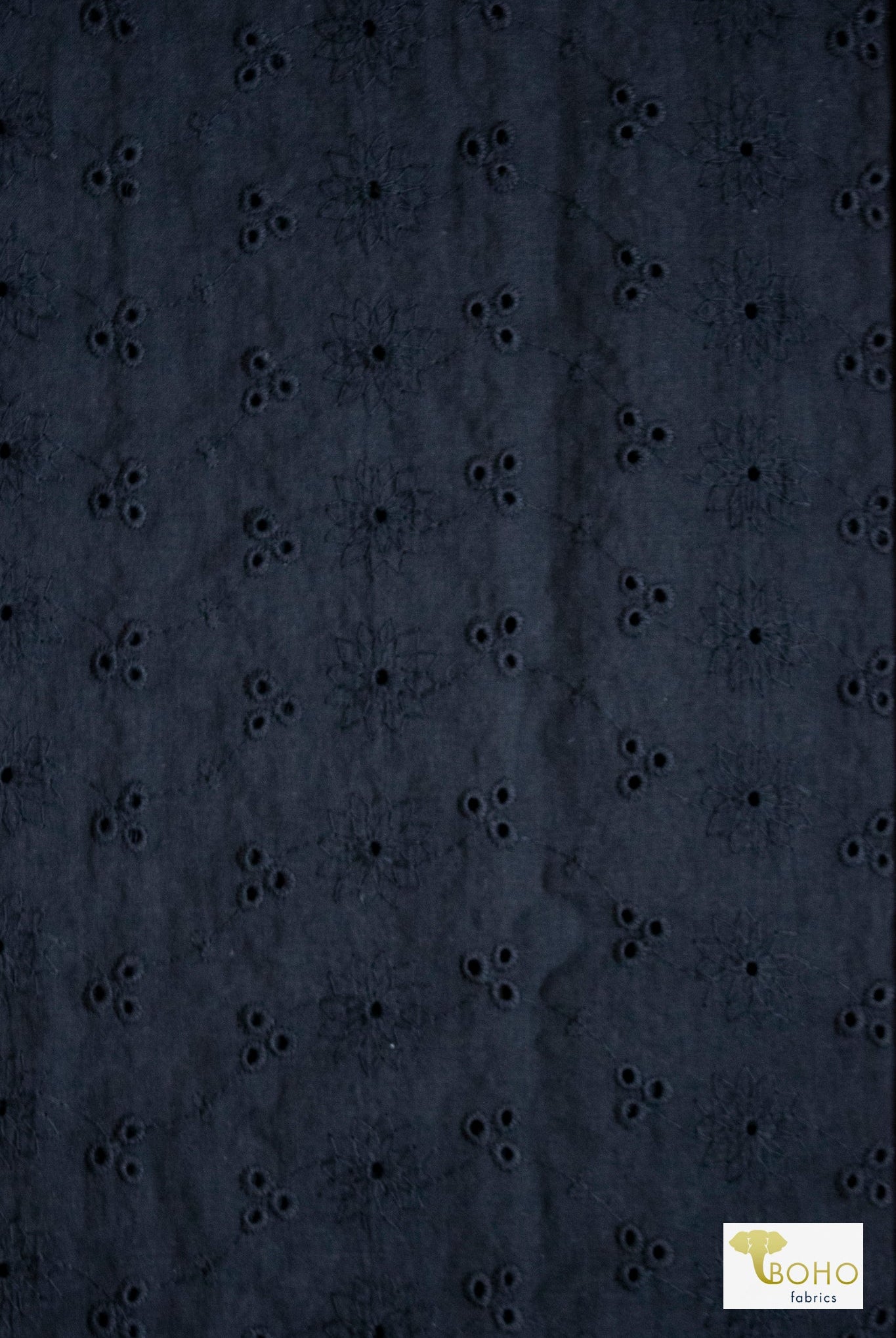 Black Sunflower Embroidered, Woven Fabric - Boho Fabrics - Shirting, Woven