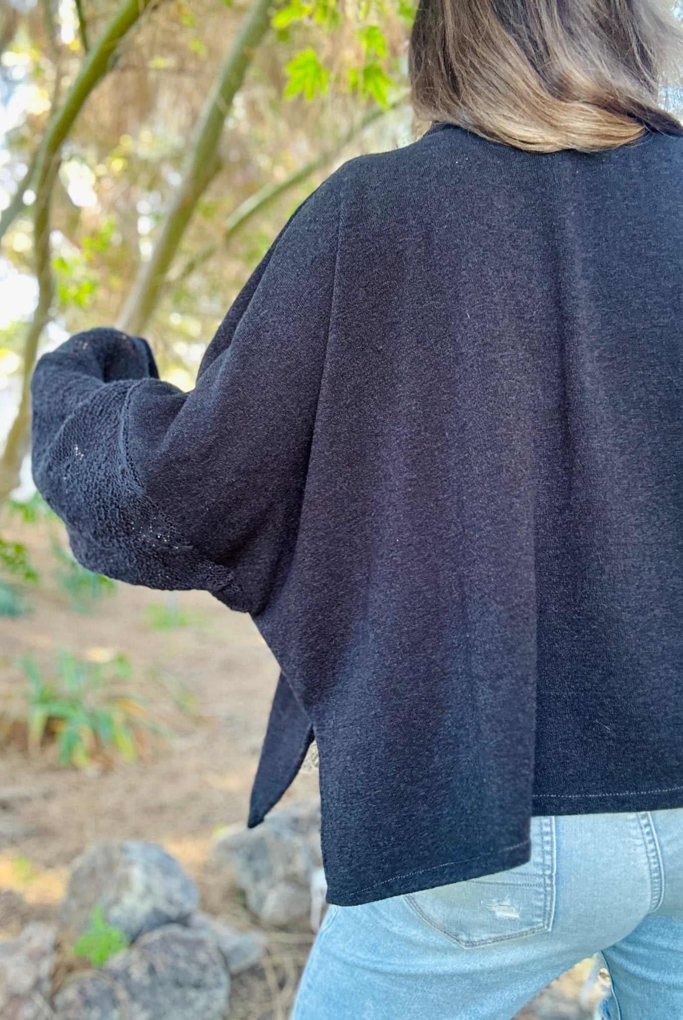 Black, Sweater Knit Fabric - Boho Fabrics - Sweater Solids, Knit Fabric