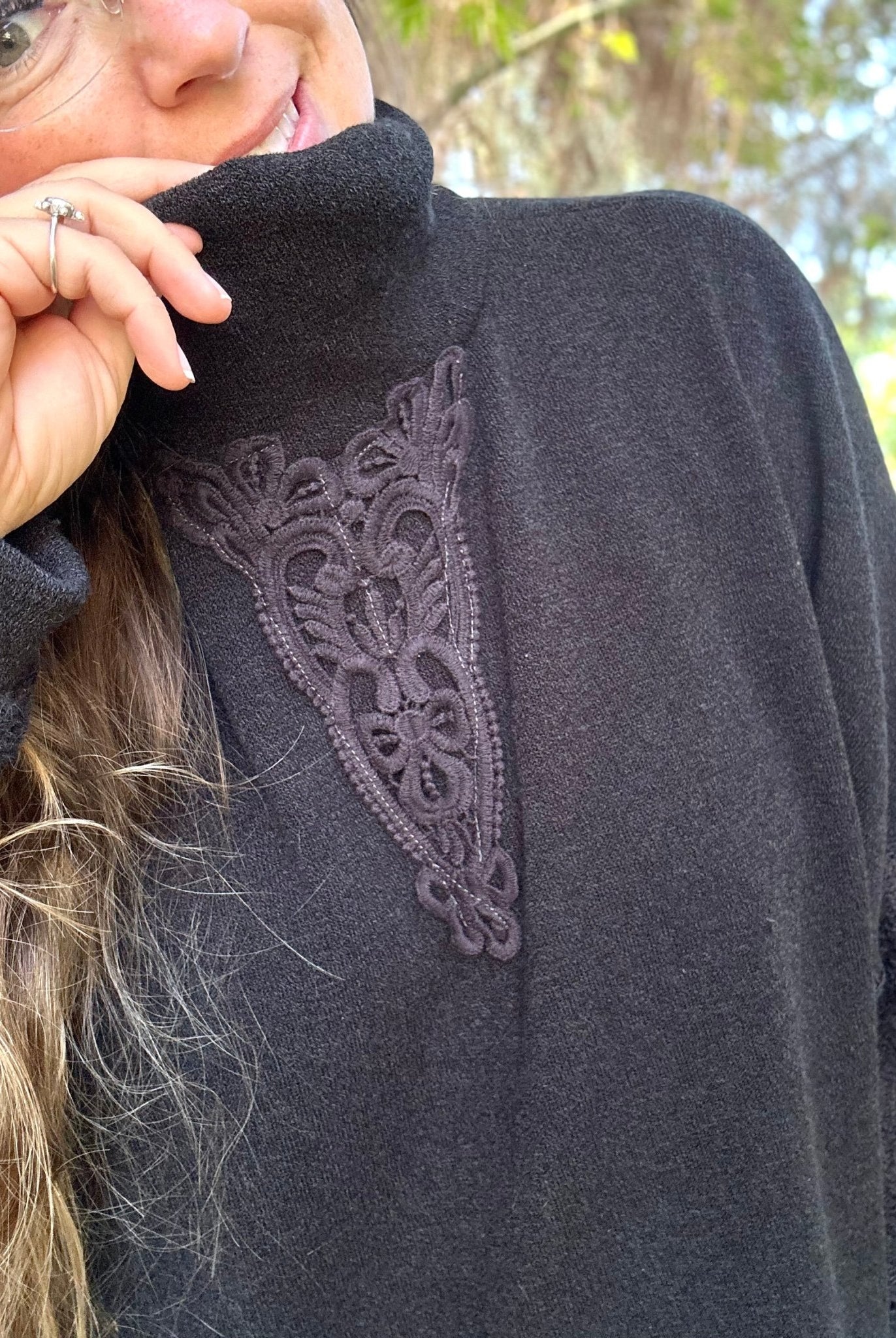 Black, Sweater Knit Fabric - Boho Fabrics - Sweater Solids, Knit Fabric