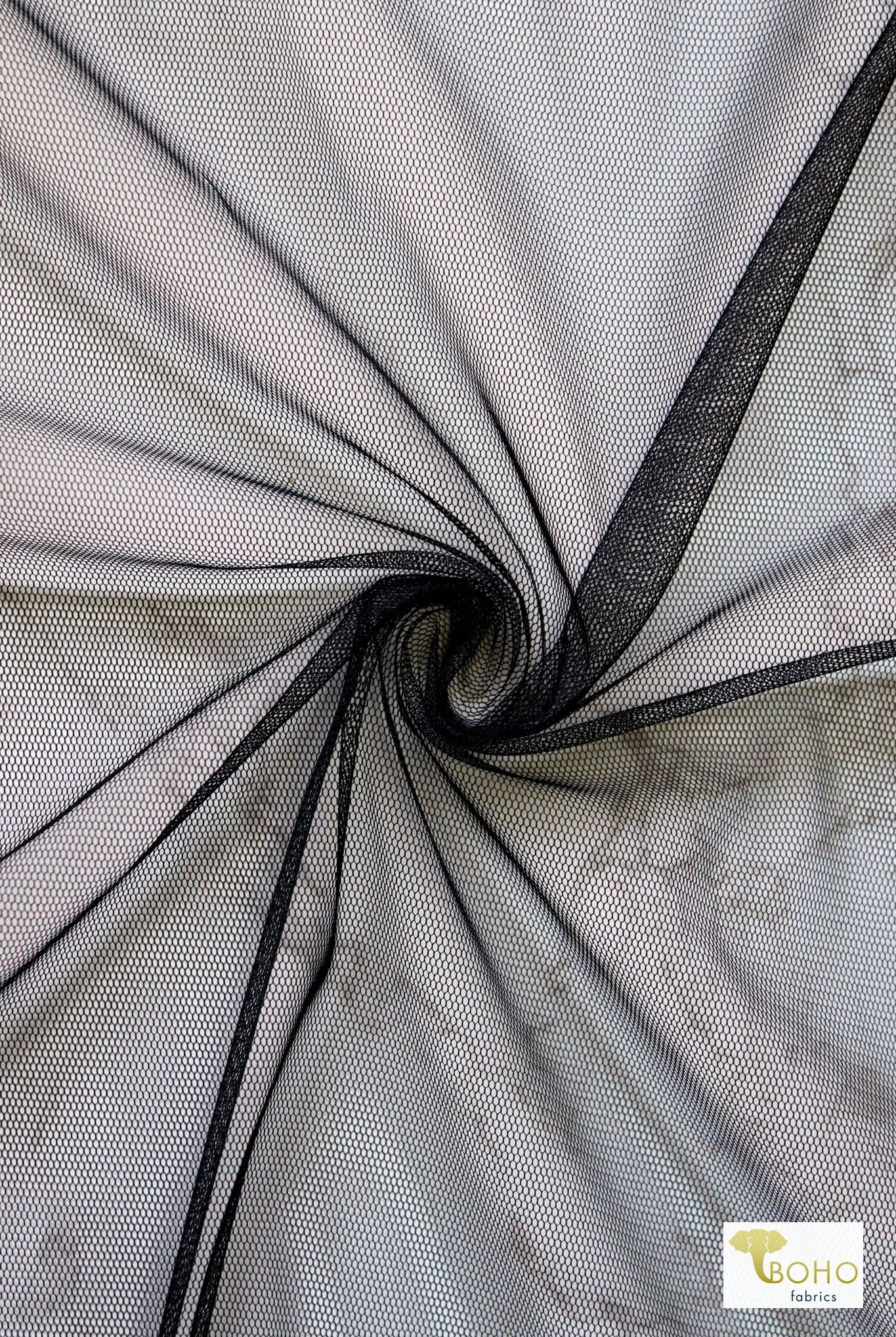 Black, Tulle - Boho Fabrics