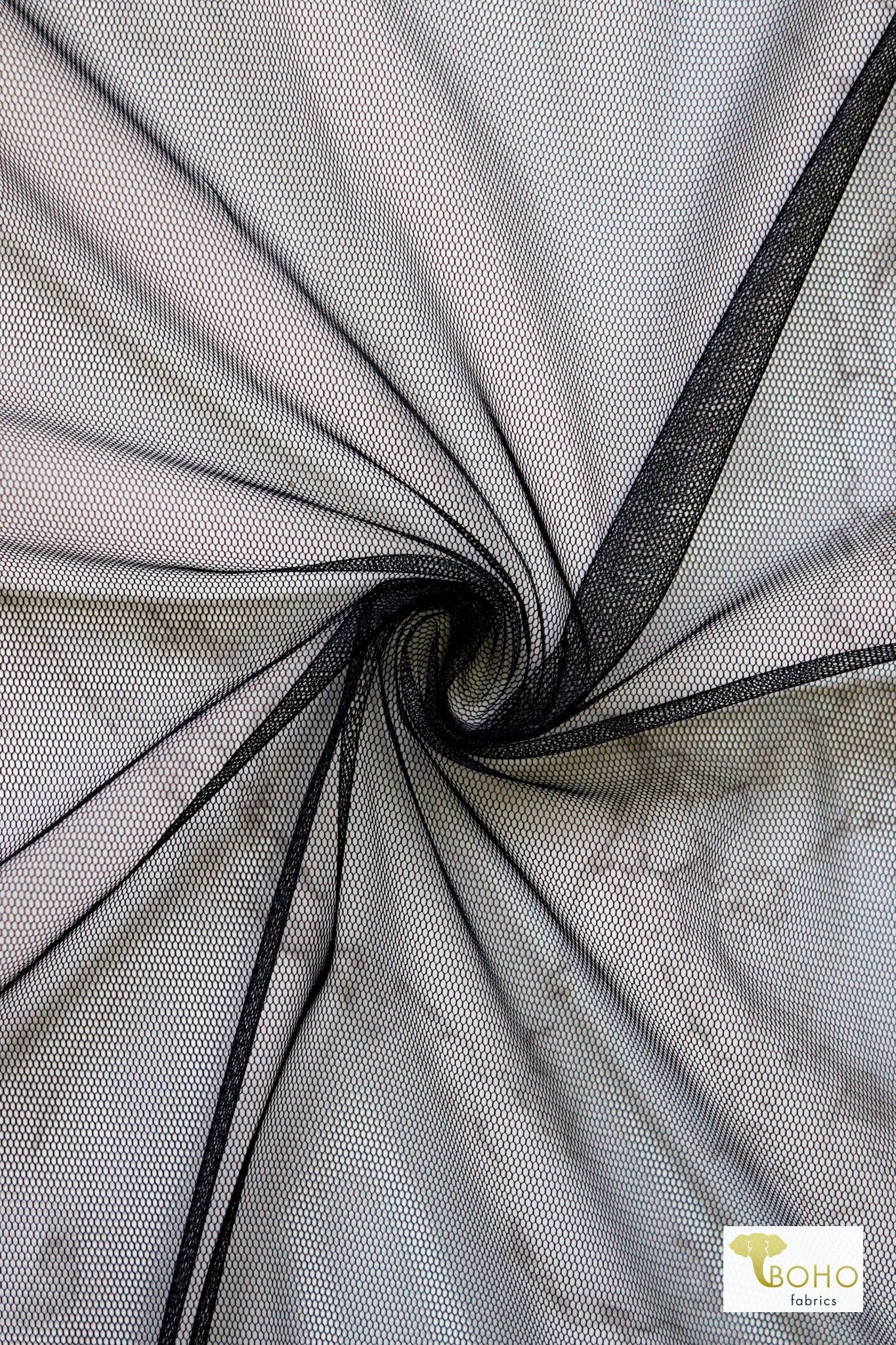 Black, Tulle - Boho Fabrics