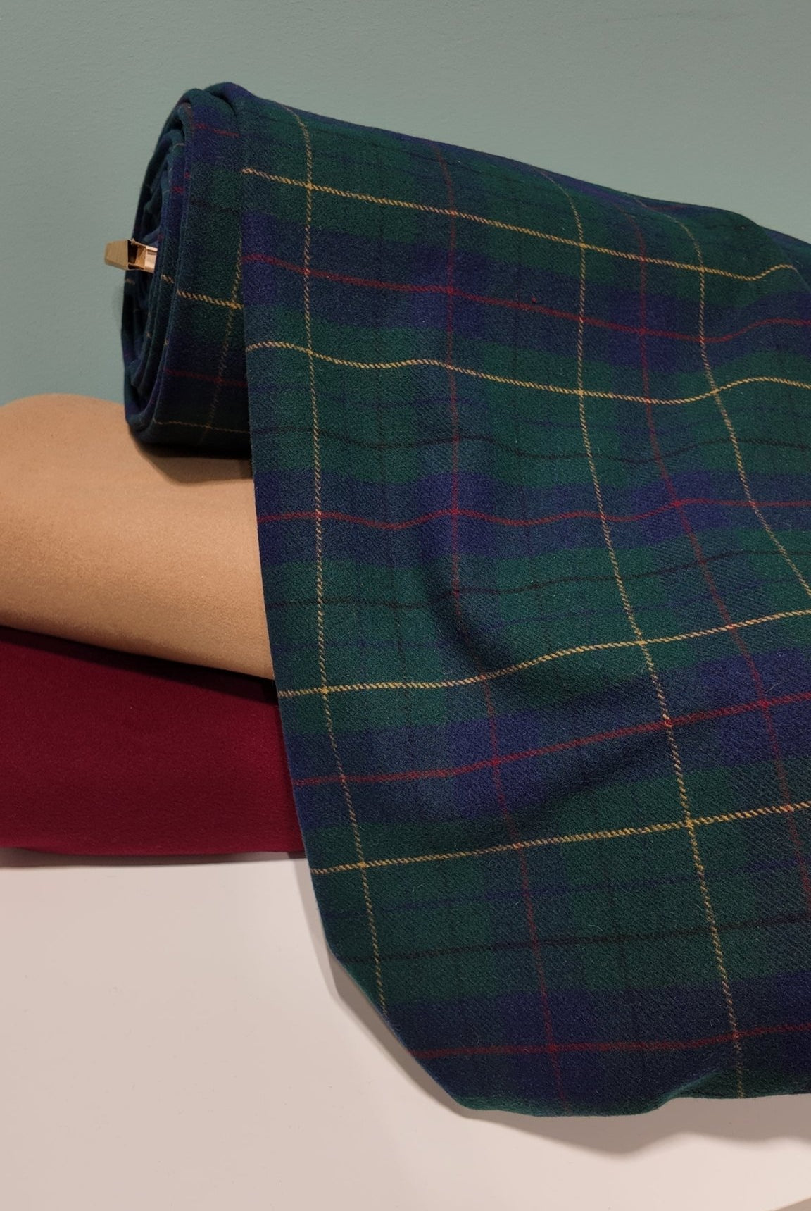 Black Watch Tartan Plaid, Wool Blend Fabric Bundle (CM - WOOL - 202) - Boho Fabrics - Fabric Bundles