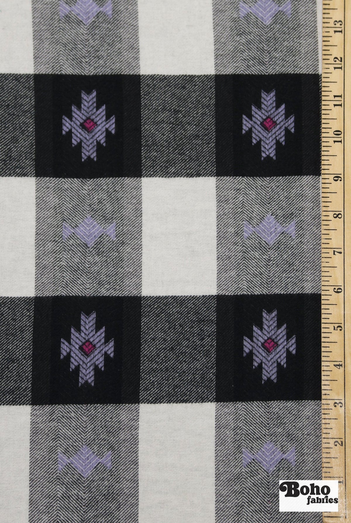 Black & White Southwest Flannel, Woven Fabric - Boho Fabrics - Flannel, Woven Fabric