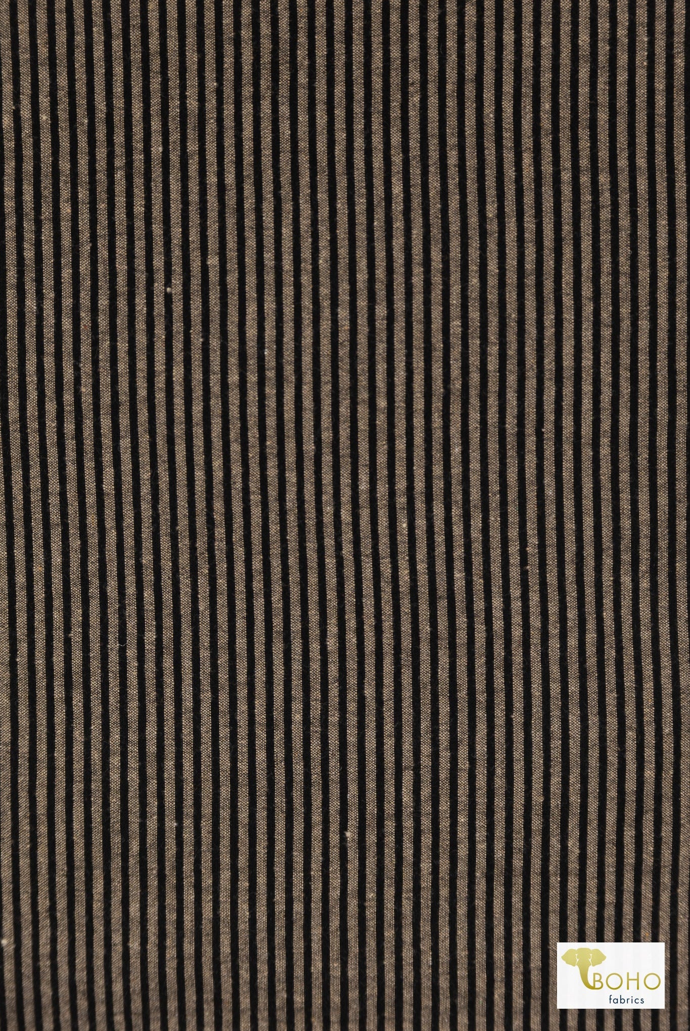 Black/Beige Vertical Stripes, Cotton Woven Fabric - Boho Fabrics - Shirting, Woven