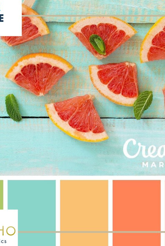 "Blood Orange & Mint", Mystery Color Palette Box. - Boho Fabrics