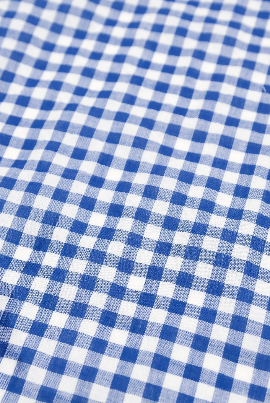 Blue and White Gingham Cotton Shirting Woven Fabric - Boho Fabrics - Woven, Fabric