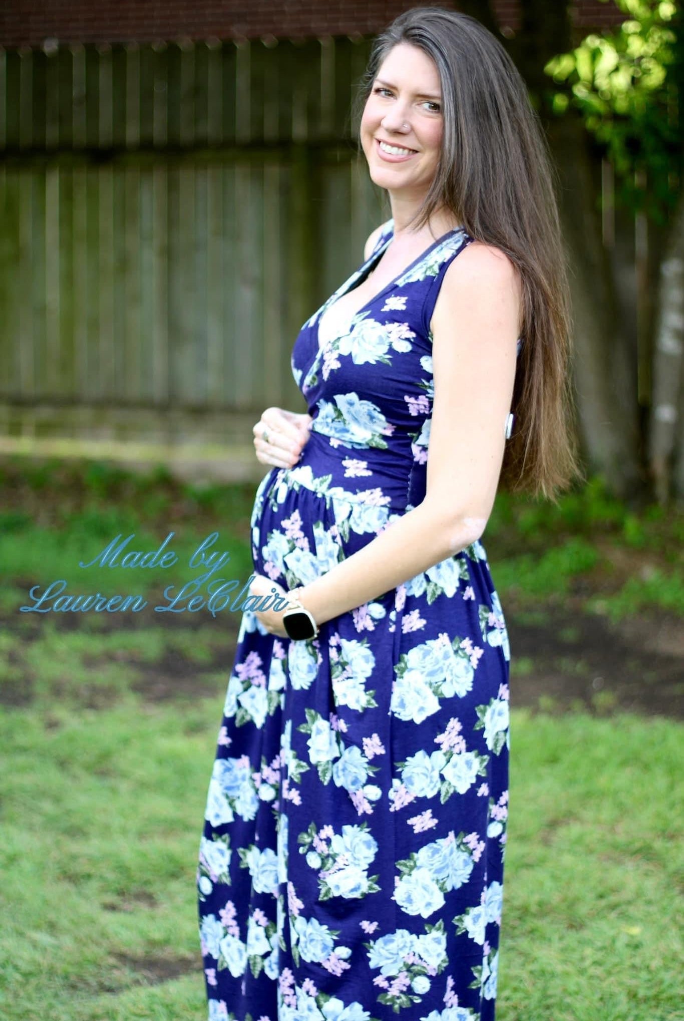 Blue Florals, Rayon Spandex Knit Fabric - Boho Fabrics