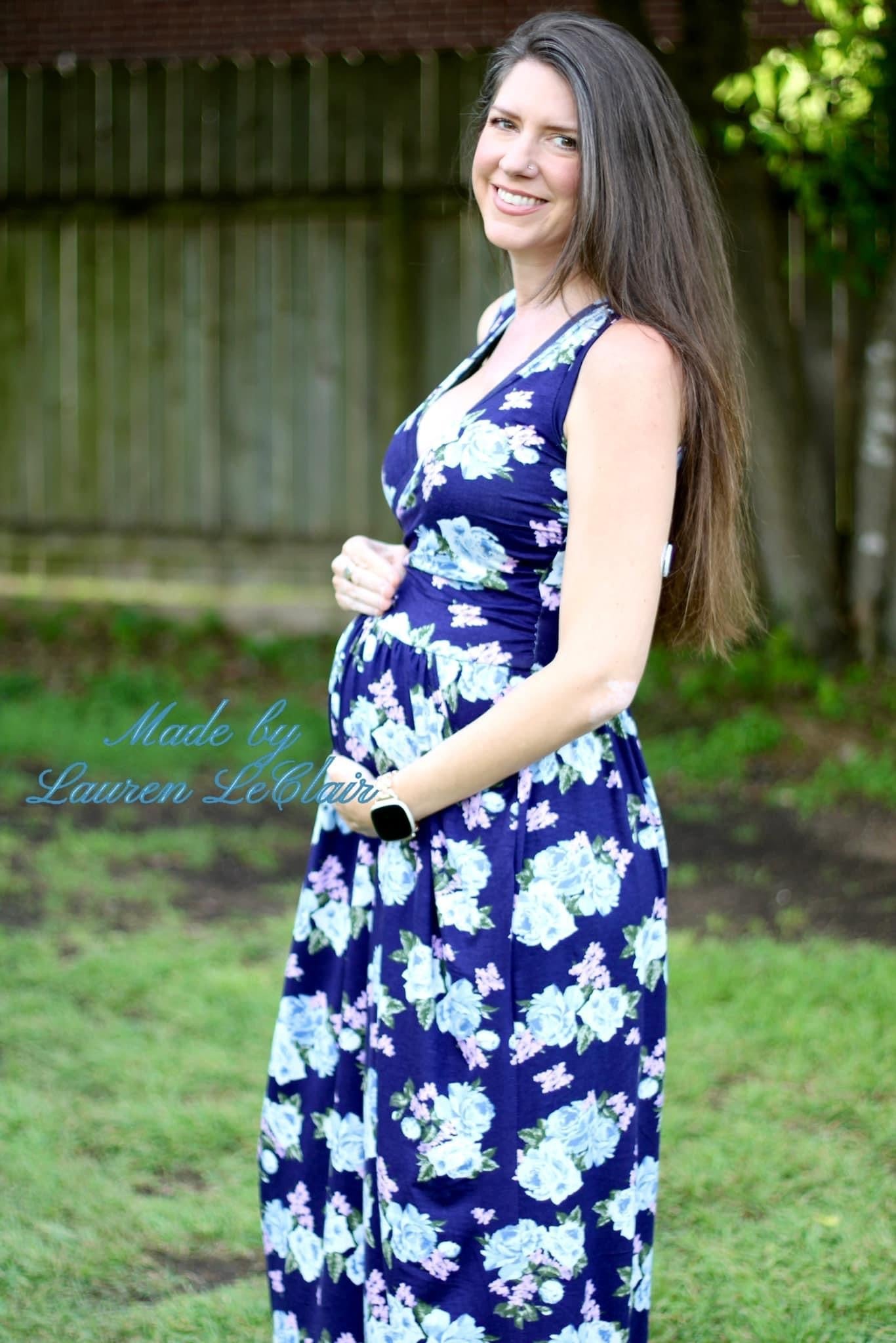 Blue Florals, Rayon Spandex Knit Fabric - Boho Fabrics