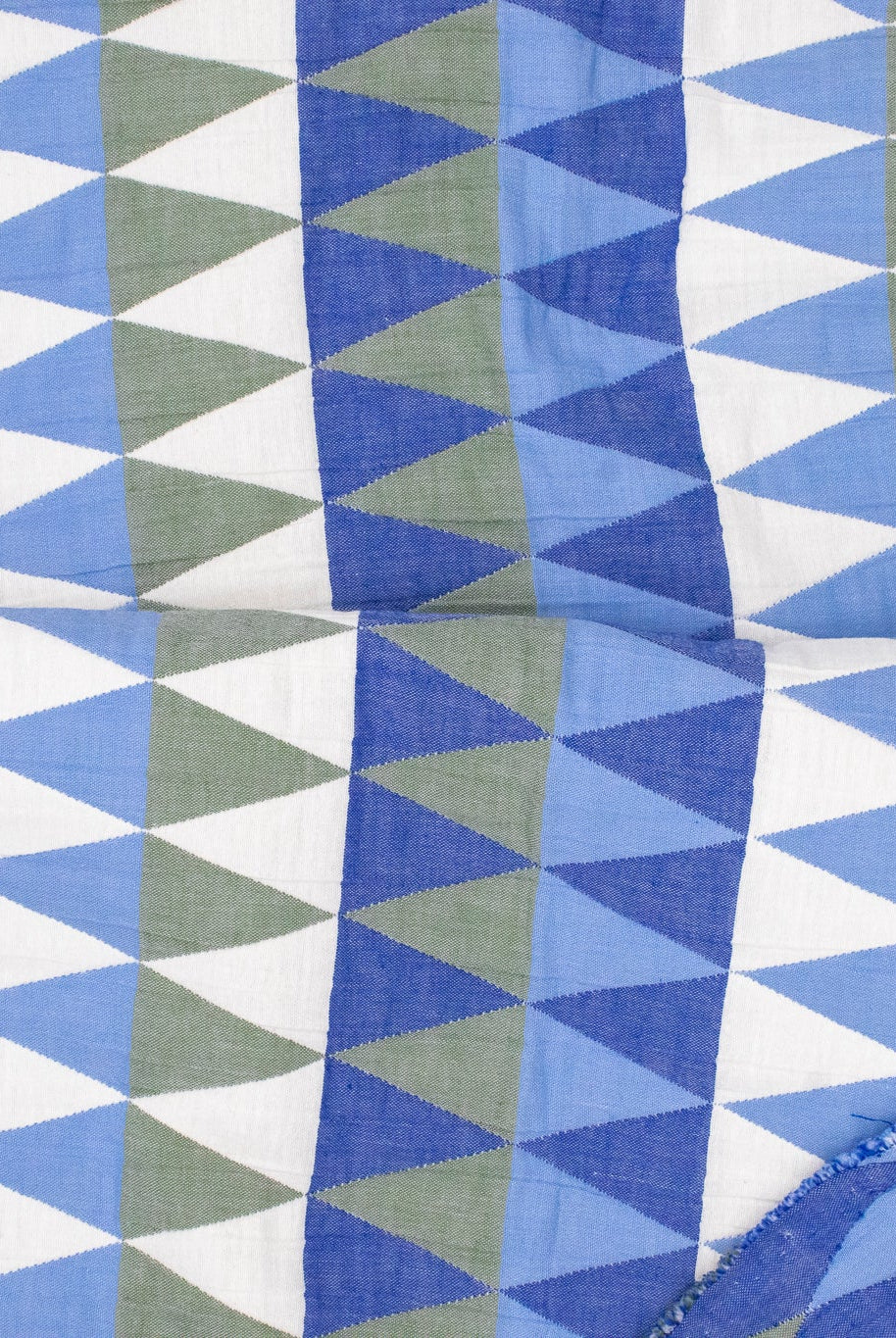 Blue Harlequin Diamonds, Designer Quilted Woven Fabric. - Boho Fabrics - Quilted, Woven