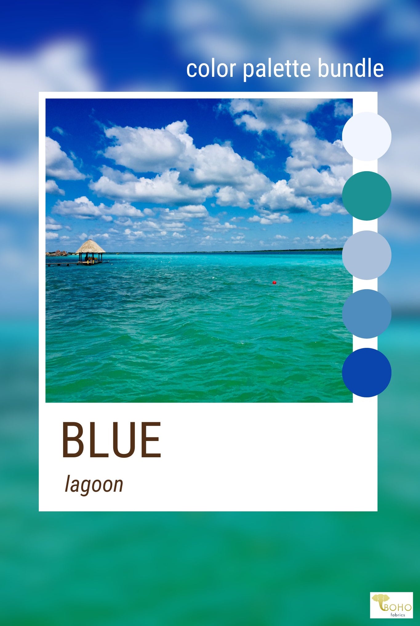 Blue Lagoon, Mystery Color Palette Box. - Boho Fabrics - Fabric Bundles