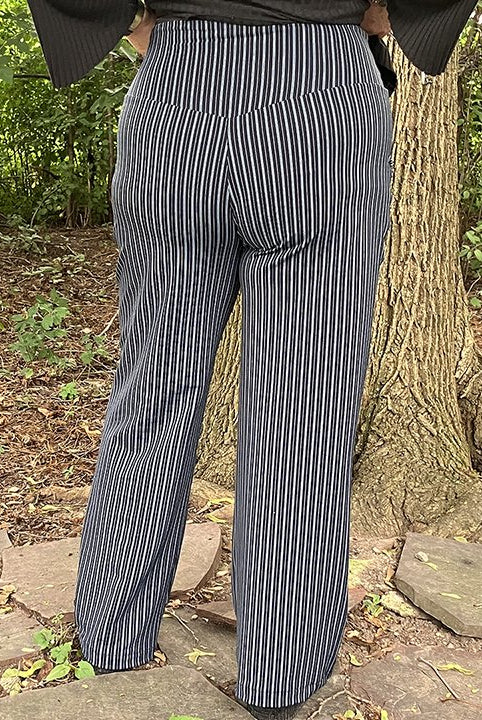 Blue Pinstripes, Jacquard Knit Fabric - Boho Fabrics - Jacquard Knit Fabric