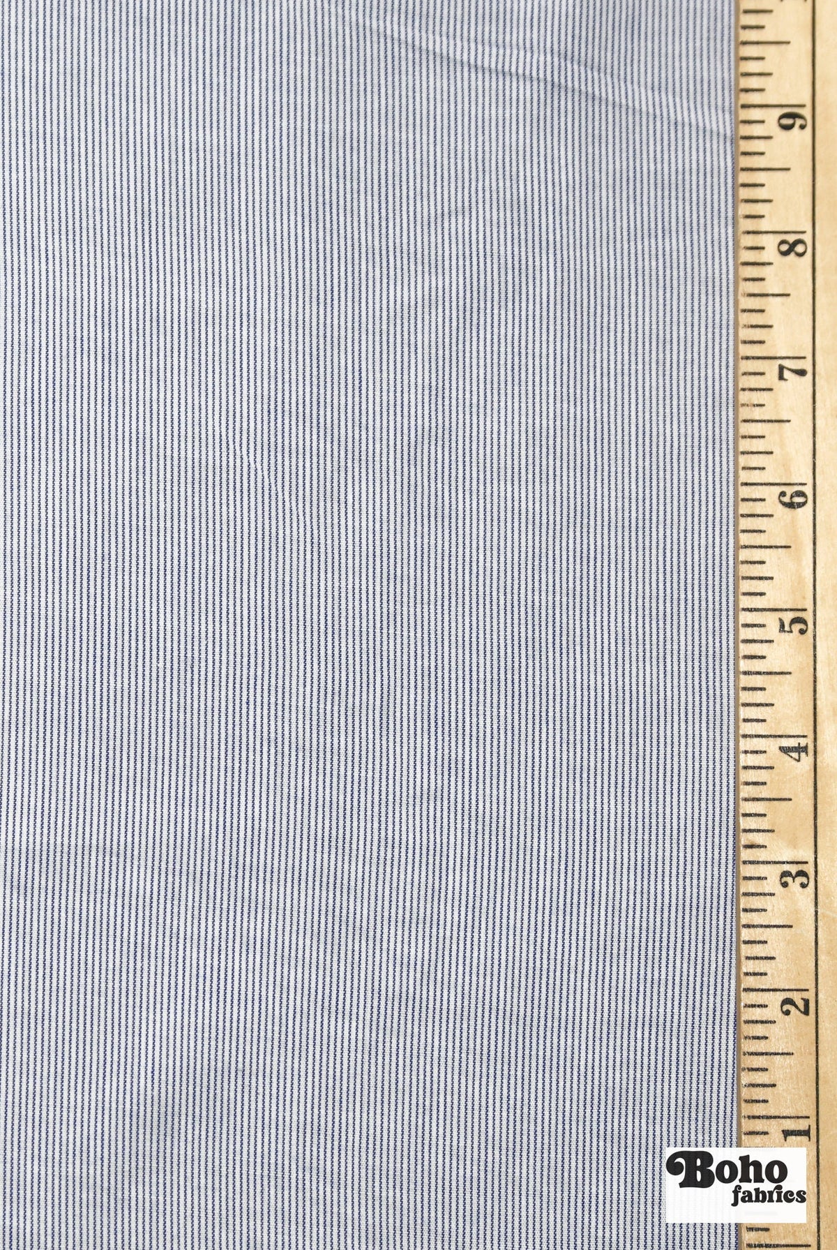 Blue & White Mini Stripes Woven Fabric - Boho Fabrics - Woven Fabric