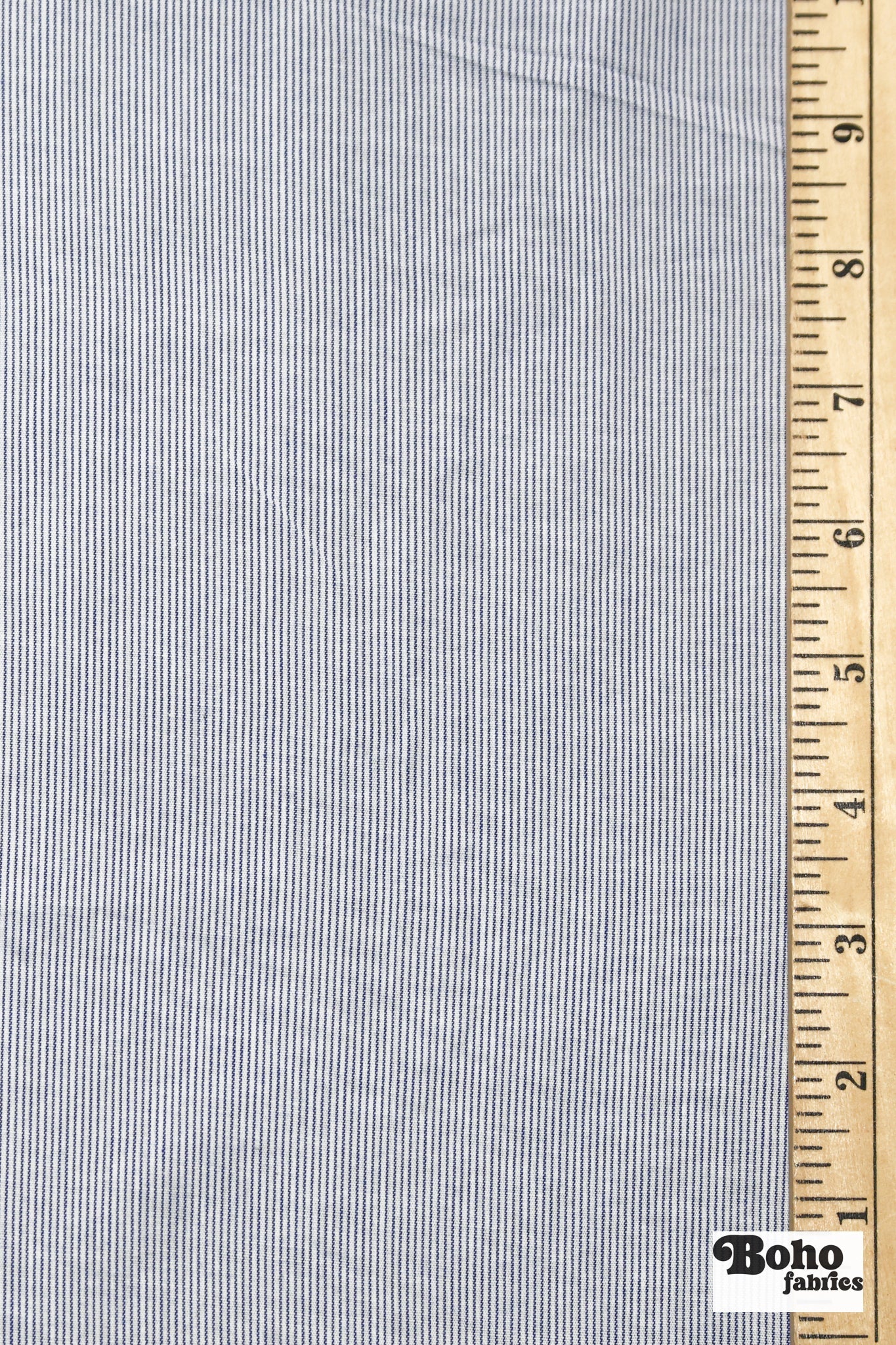 Blue & White Mini Stripes Woven Fabric - Boho Fabrics - Woven Fabric