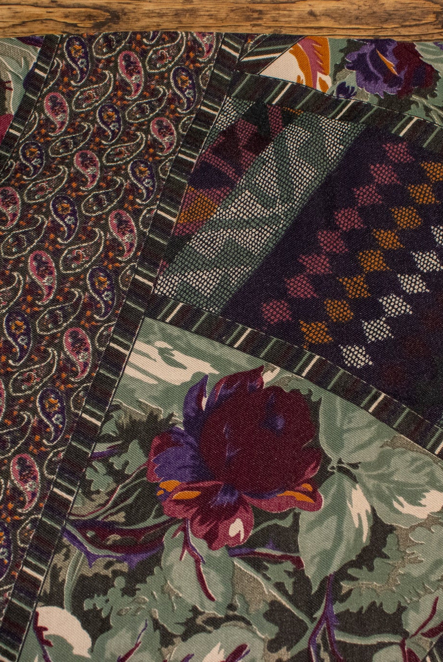 Bohemian Patchwork, Vintage Woven Fabric. SOLD AS 2.5 + Yard Piece - Boho Fabrics - Vintage Fabric