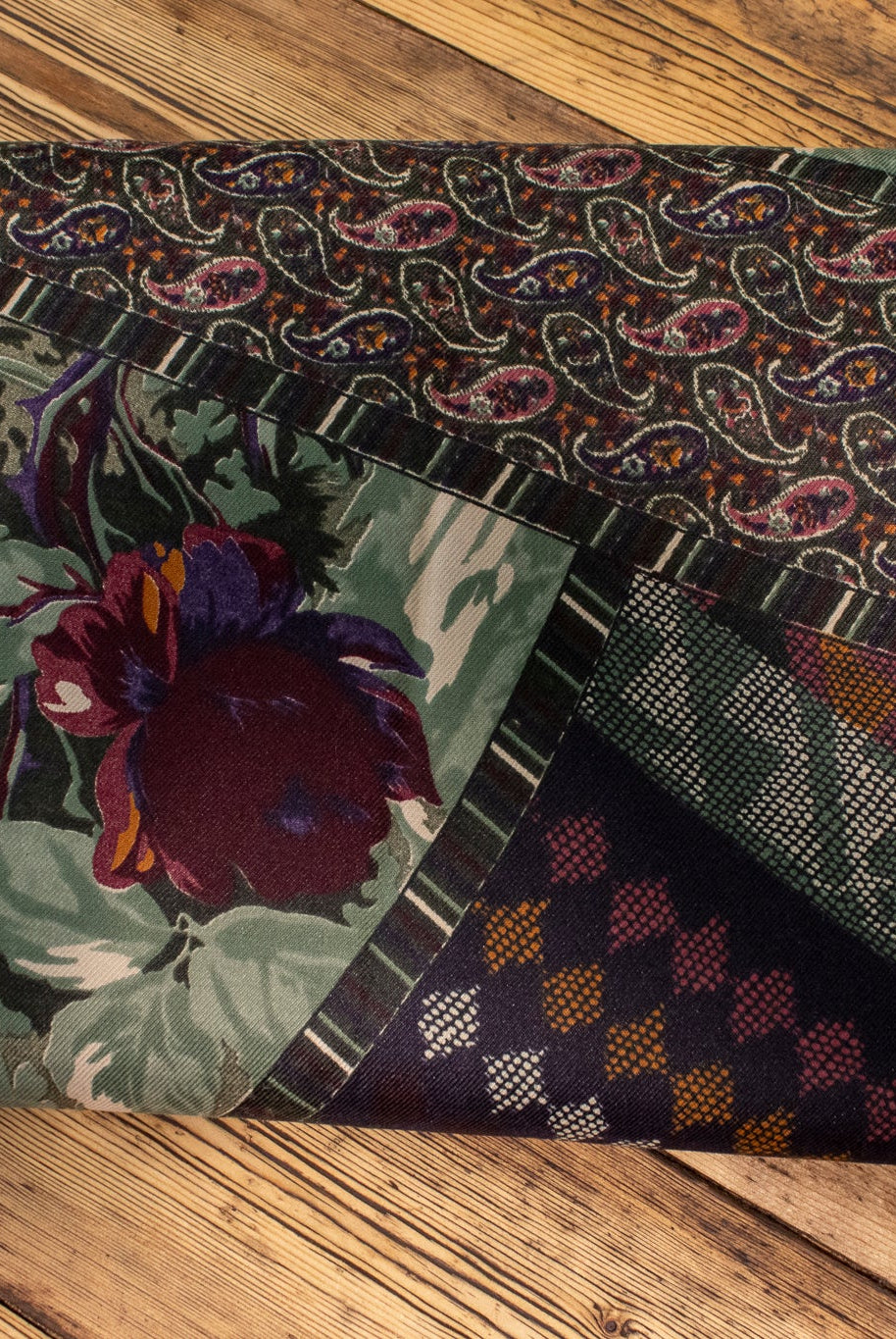 Bohemian Patchwork, Vintage Woven Fabric. SOLD AS 2.5 + Yard Piece - Boho Fabrics - Vintage Fabric